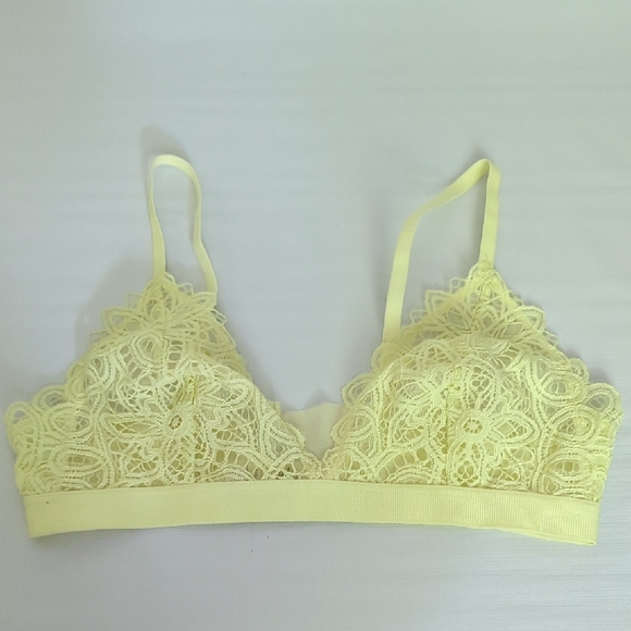 ThirdLove Boho Lace Triangle Bralette Lace Yellow size‎ Large - Picture 1 of 7